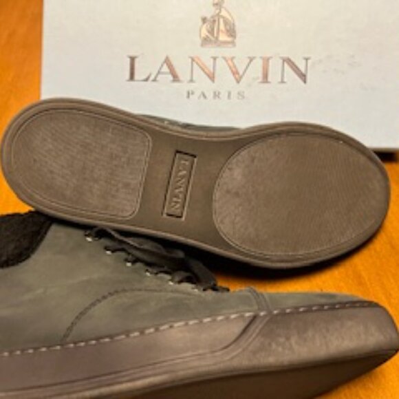 Lanvin Navy Suede Chukka Boots